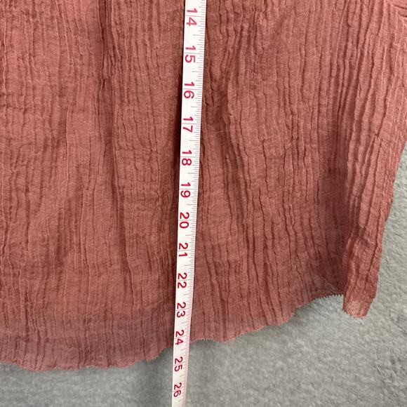 Tory Burch Linen Blend Ruffle Gauze Blouse Wood Rose Size S NWT Designer - Picture 5 of 10